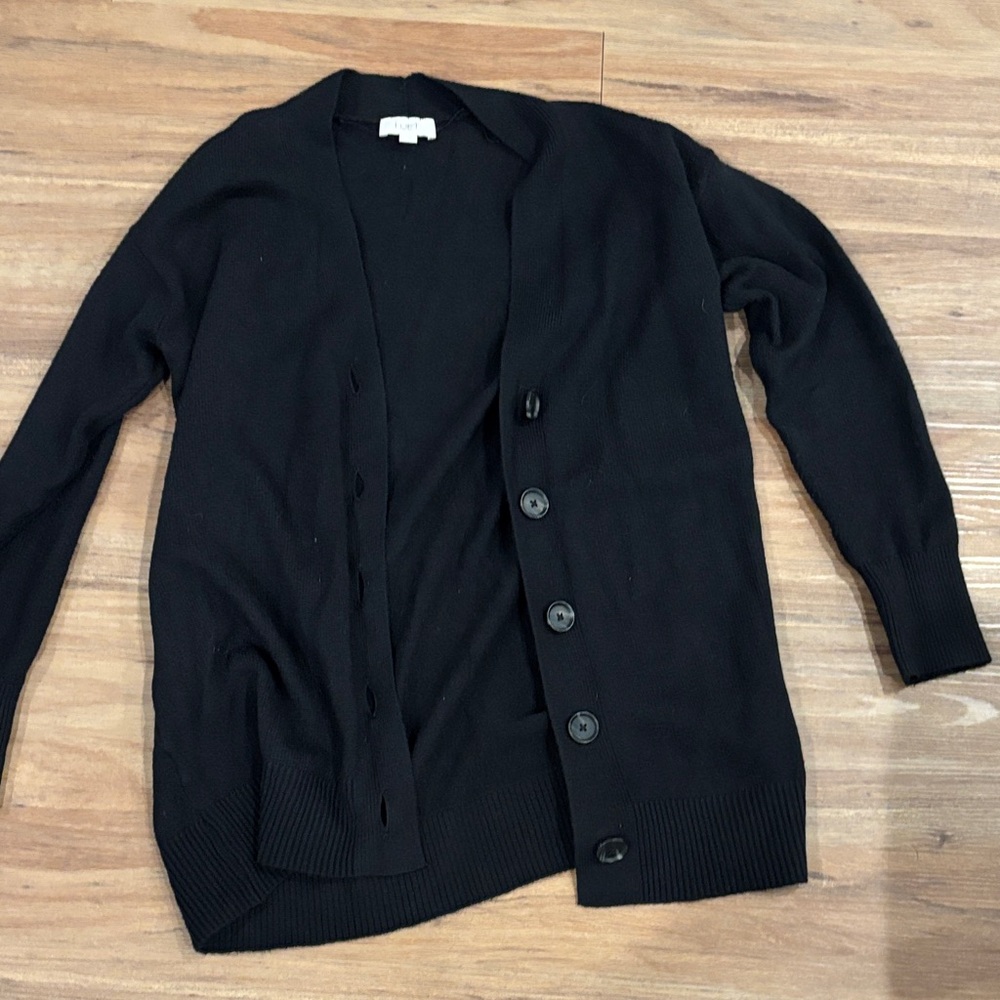 Women’s Black Button-Front Sweater Cardigan